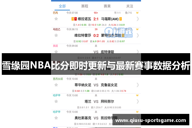 雪缘园NBA比分即时更新与最新赛事数据分析